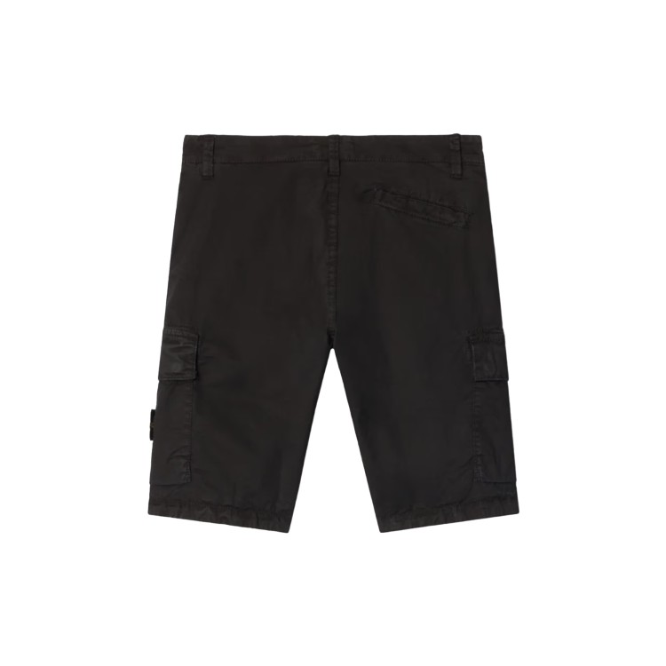 STONE ISLAND Bermuda nero cargo effetto vissuto bambino