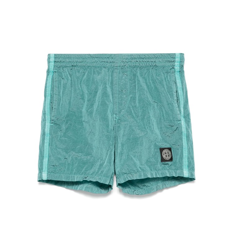 STONE ISLAND Boxer mare turchesi con logo