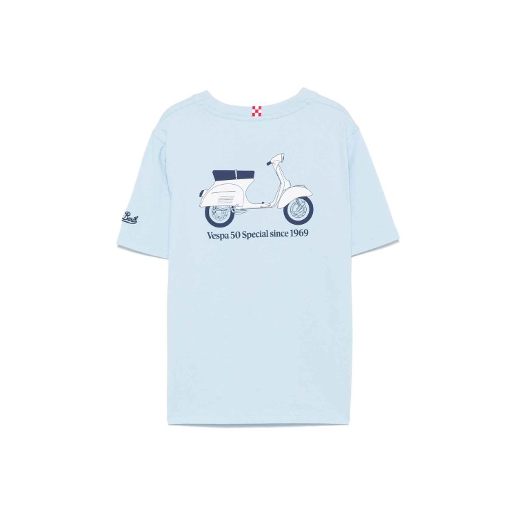 SAINT BARTH T-shirt celeste stampa Vespa bambino