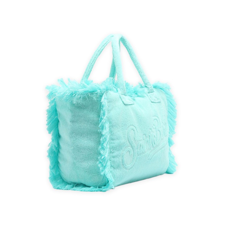 SAINT BARTH Borsa turchese in spugna con rilievo bambina