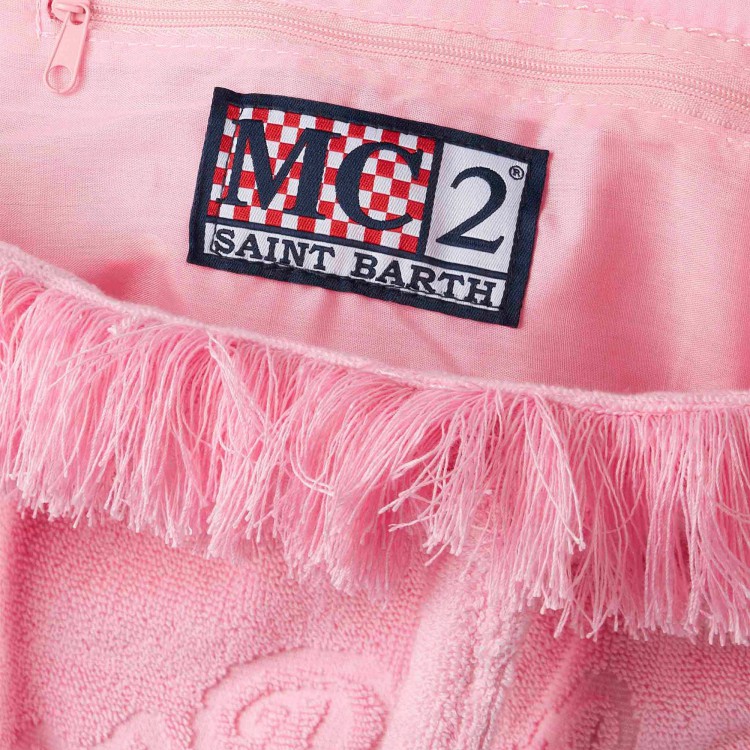SAINT BARTH Borsa rosa in spugna con rilievo bambina