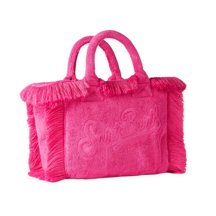 SAINT BARTH Borsa fucsia in spugna con rilievo bambina