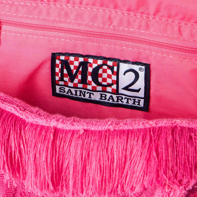 SAINT BARTH Borsa fucsia in spugna con rilievo bambina