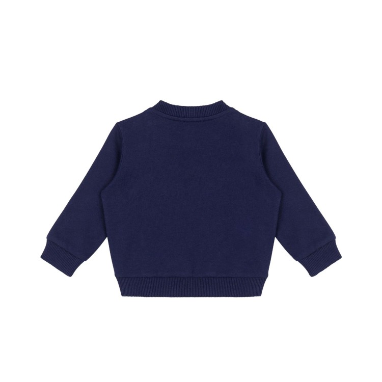 MOSCHINO Felpa blu navy girocollo con Moschino Bear neonati