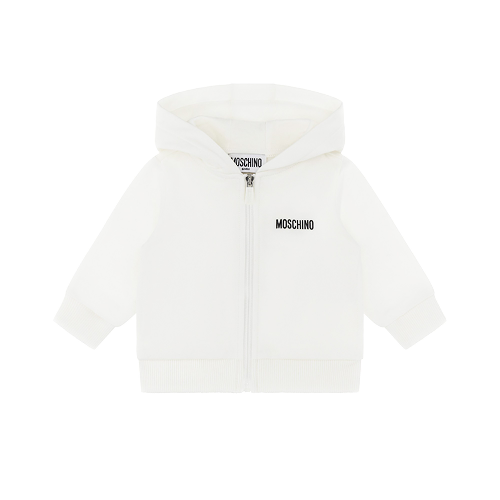 MOSCHINO Felpa bianca full-zip Teddy Bear neonati