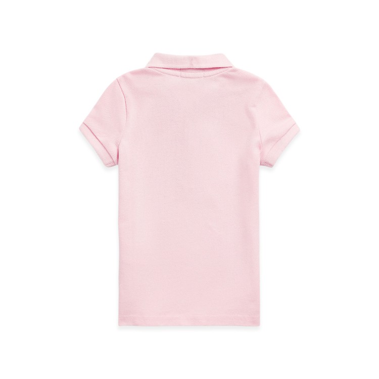 RALPH LAUREN Polo rosa con logo bianco bambina