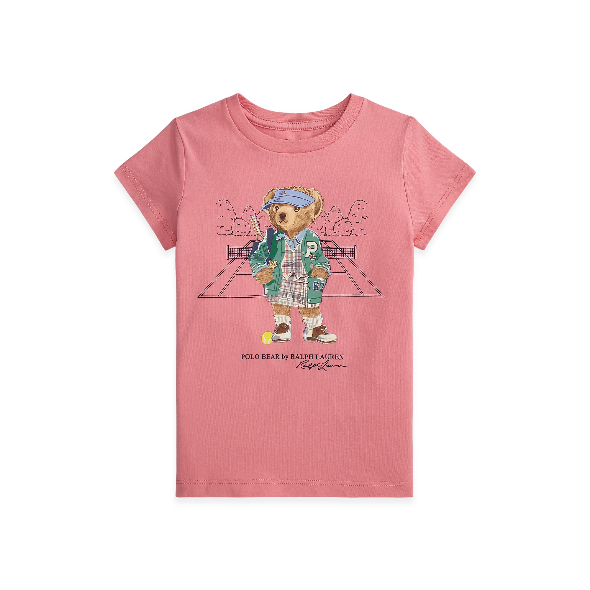 RALPH LAUREN T-shirt peonia con stampa Polo Bear bambina