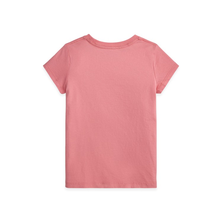 RALPH LAUREN T-shirt peonia con stampa Polo Bear bambina
