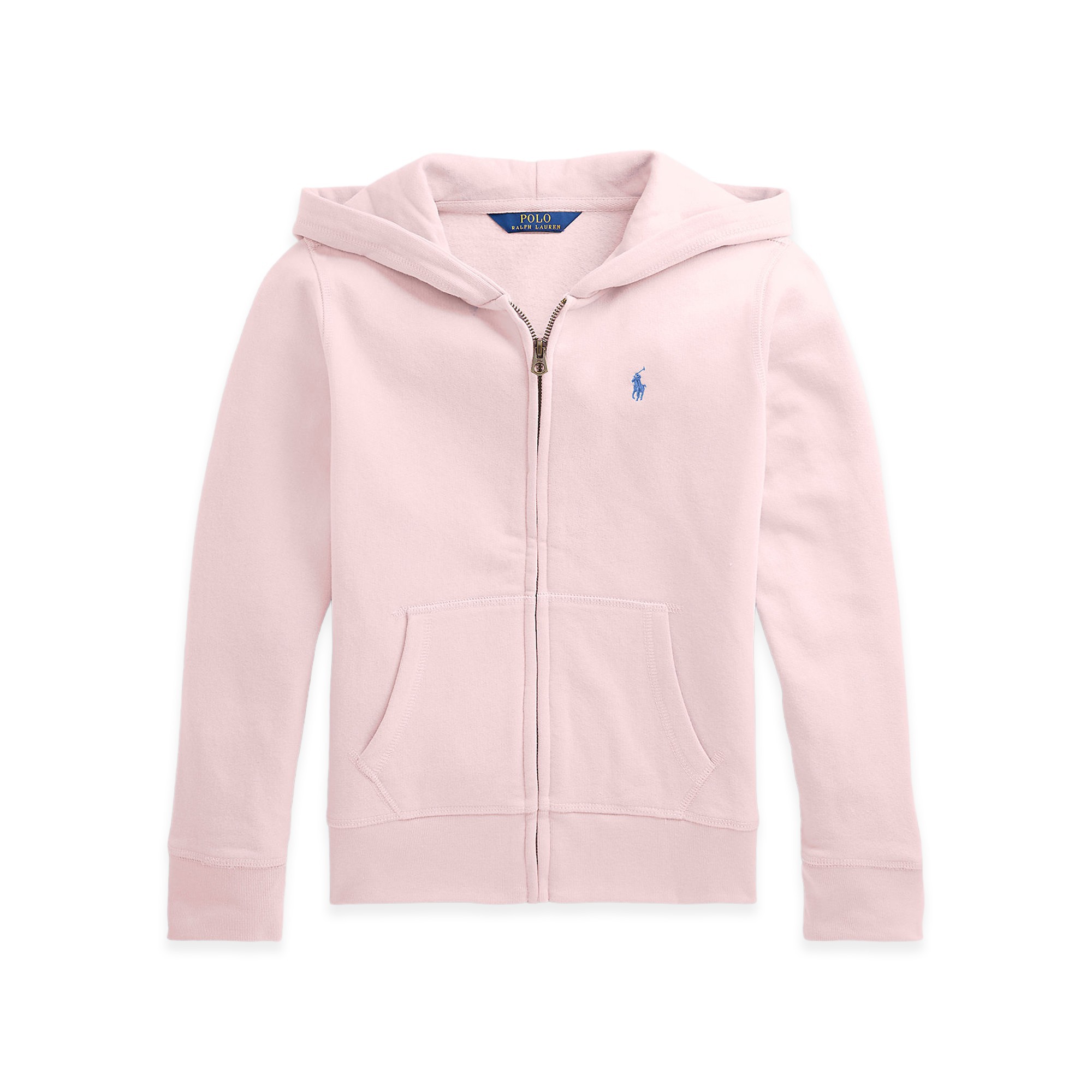 RALPH LAUREN Felpa rosa full-zip con cappuccio bambina
