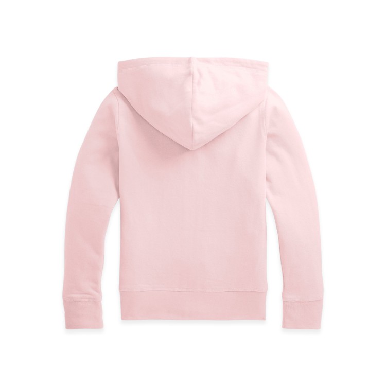RALPH LAUREN Felpa rosa full-zip con cappuccio bambina