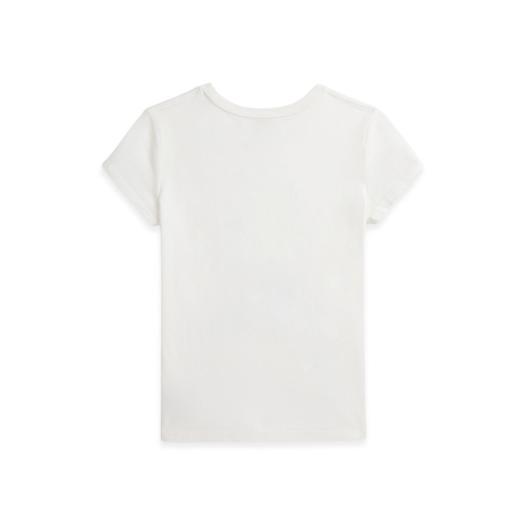 RALPH LAUREN T-shirt bianca con stampa Polo Bear bambina