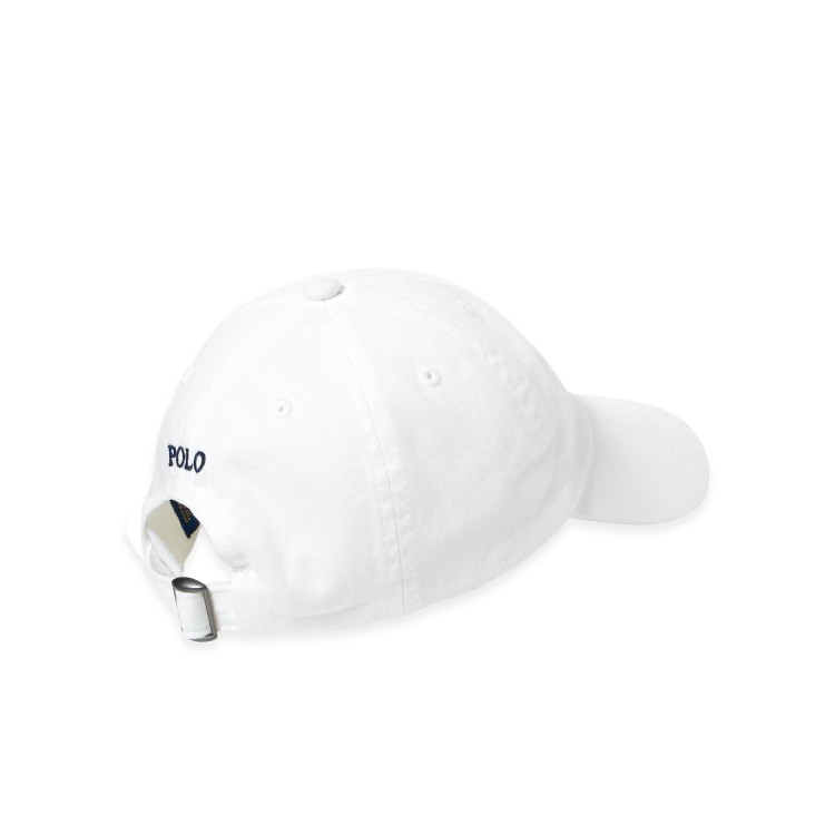RALPH LAUREN Cappellino bianco con logo navy bambini