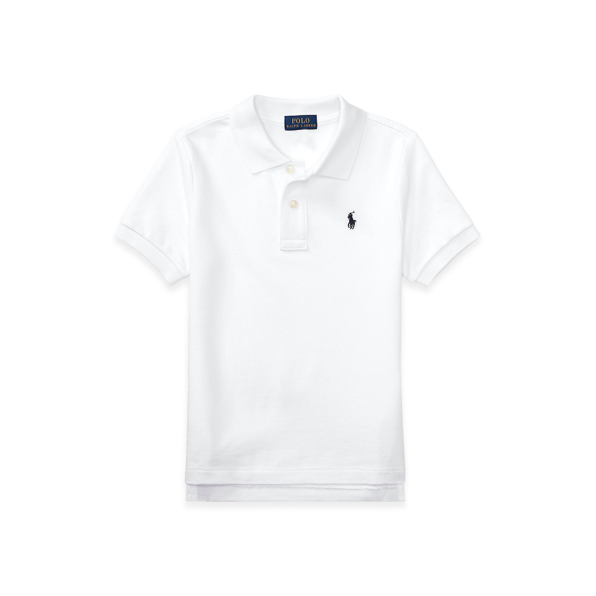 RALPH LAUREN Polo bianca con logo navy bambini