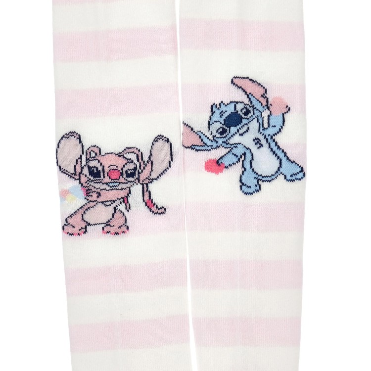 MONNALISA Collant a righe rosa Stitch bambina