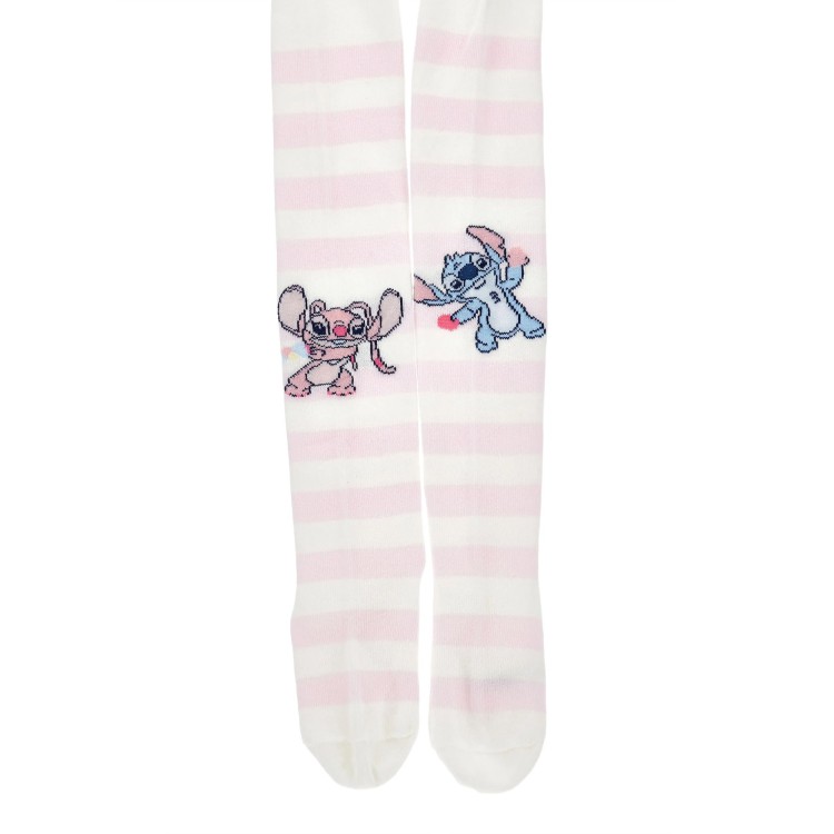 MONNALISA Collant a righe rosa Stitch bambina
