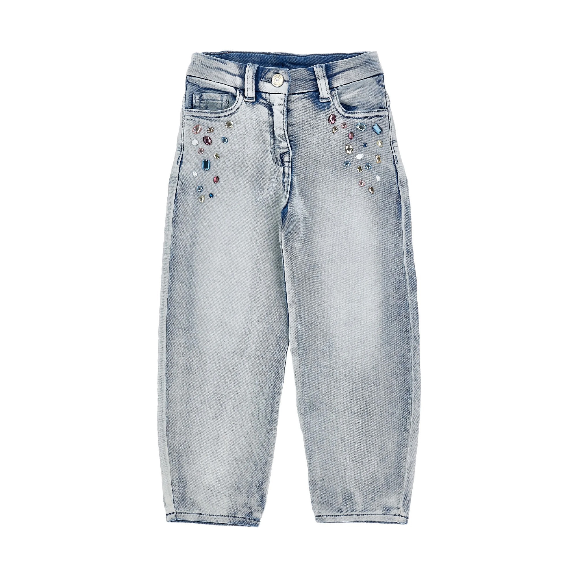 MONNALISA Jeans con gemme applicate bambina