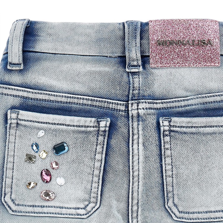 MONNALISA Jeans con gemme applicate bambina