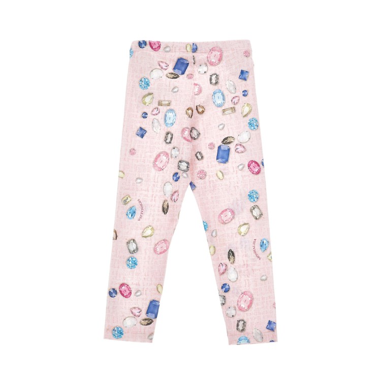 MONNALISA Leggings rosa con motivo gemme bambina