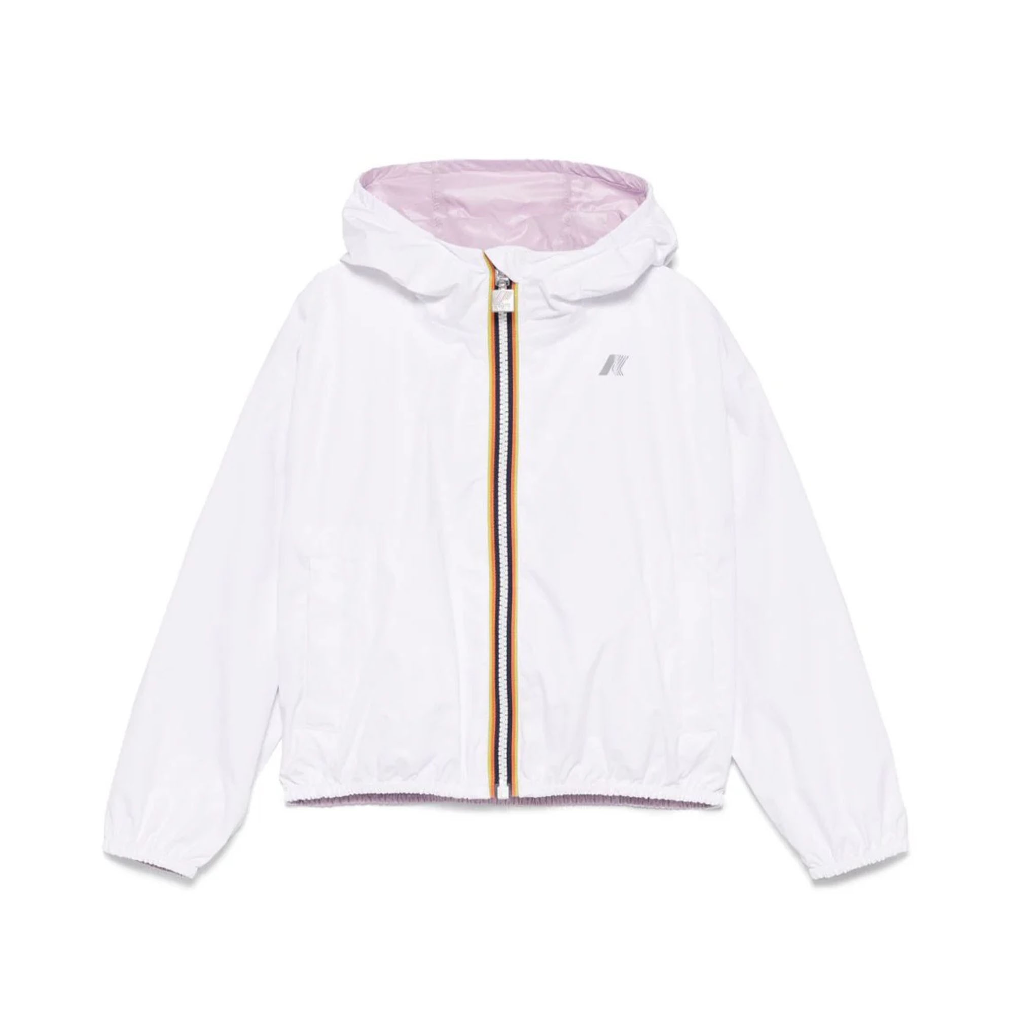K-WAY Giacca bianca reversibile con cappuccio bambina