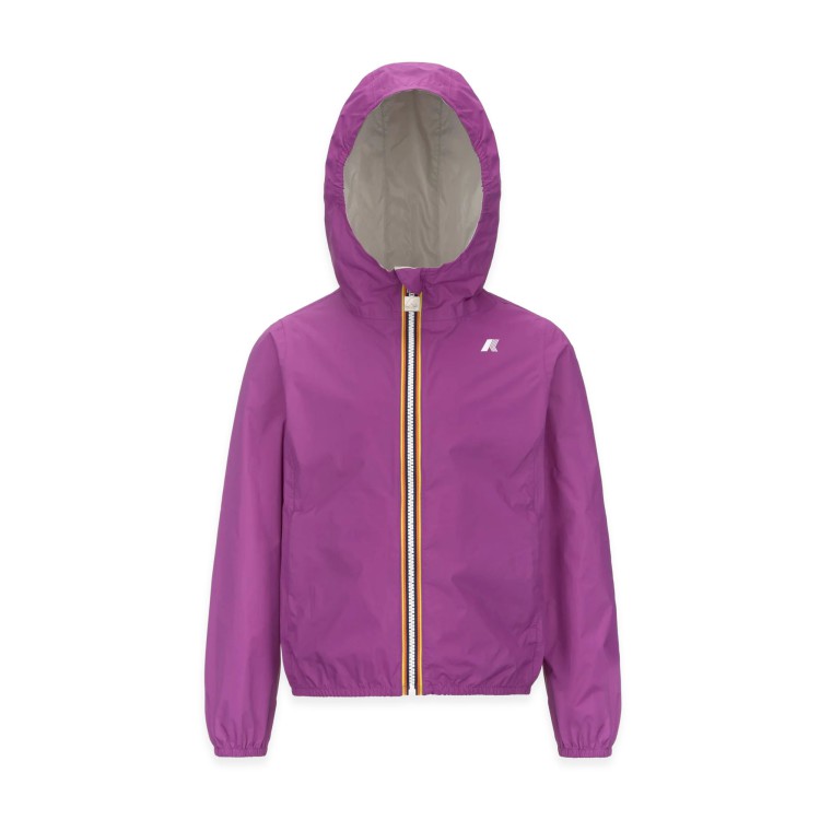 K-WAY Giacca viola reversibile con cappuccio bambina