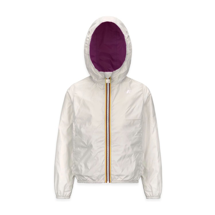 K-WAY Giacca viola reversibile con cappuccio bambina