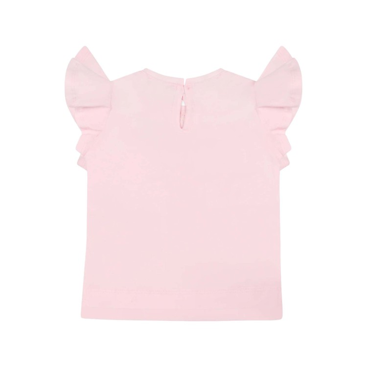 MONNALISA T-shirt rosa con applicazione floreale bambina