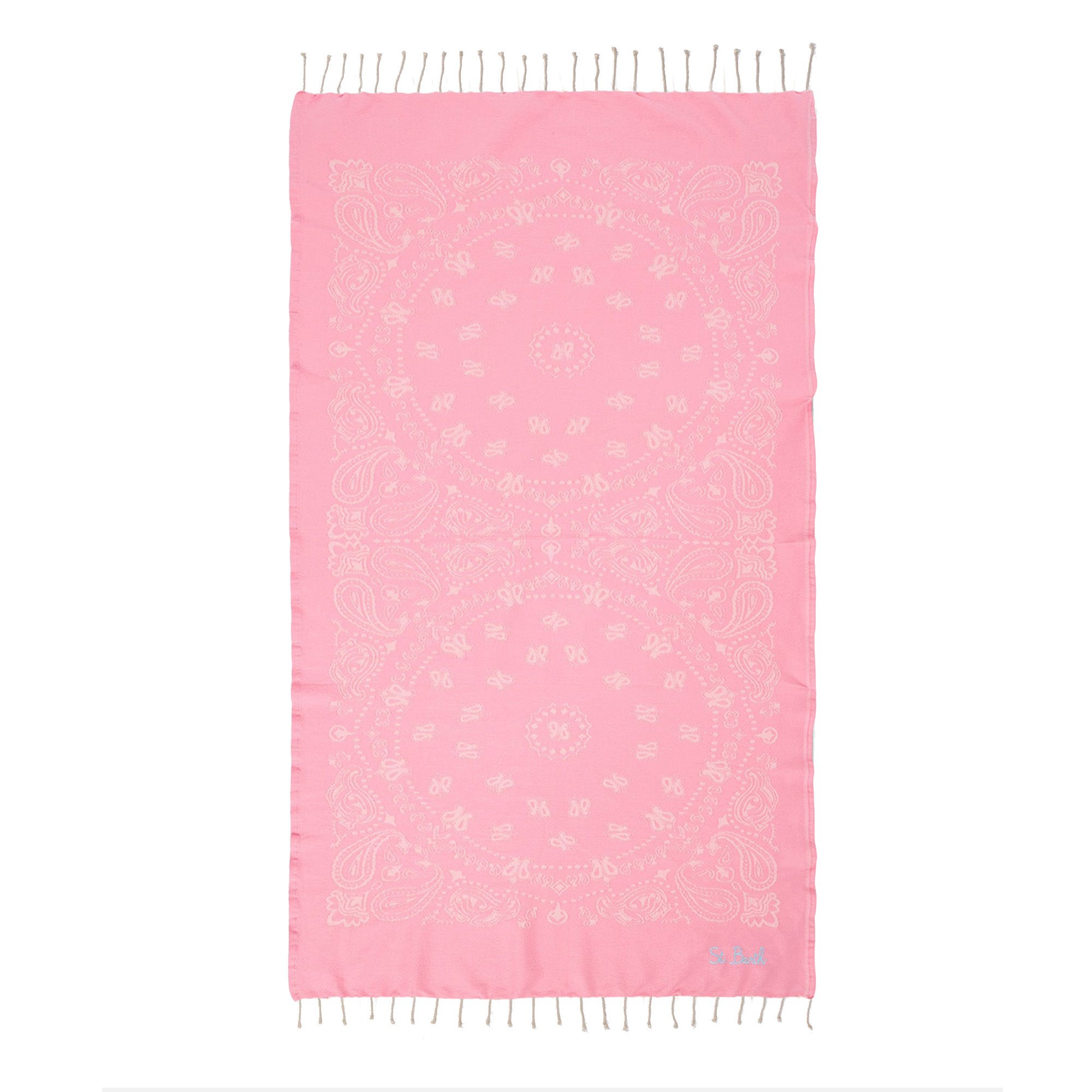SAINT BARTH Telo mare rosa paisley bambini