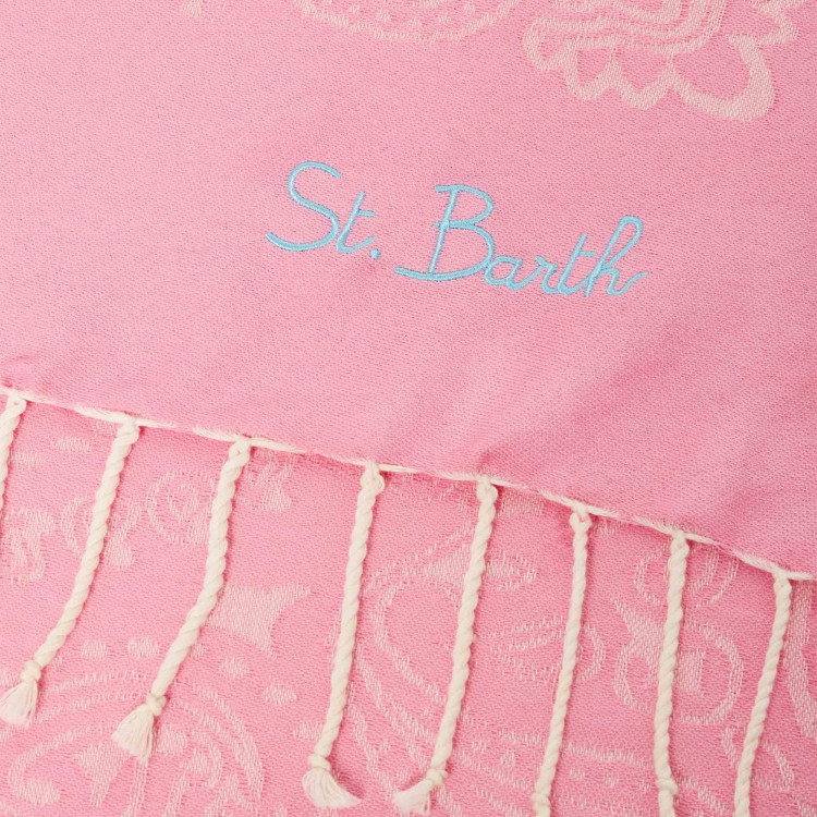 SAINT BARTH Telo mare rosa paisley bambini