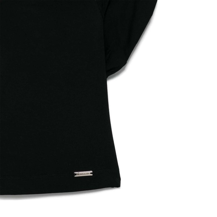 MONNALISA T-shirt nera drappeggiata bambina