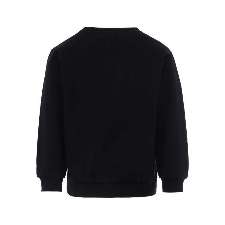 BALMAIN Felpa nera girocollo con logo bambini