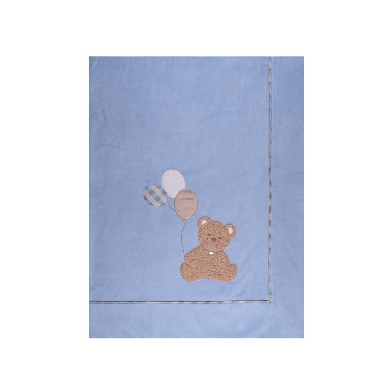 MARLU' Copertina azzurra con orsetto teddy neonato