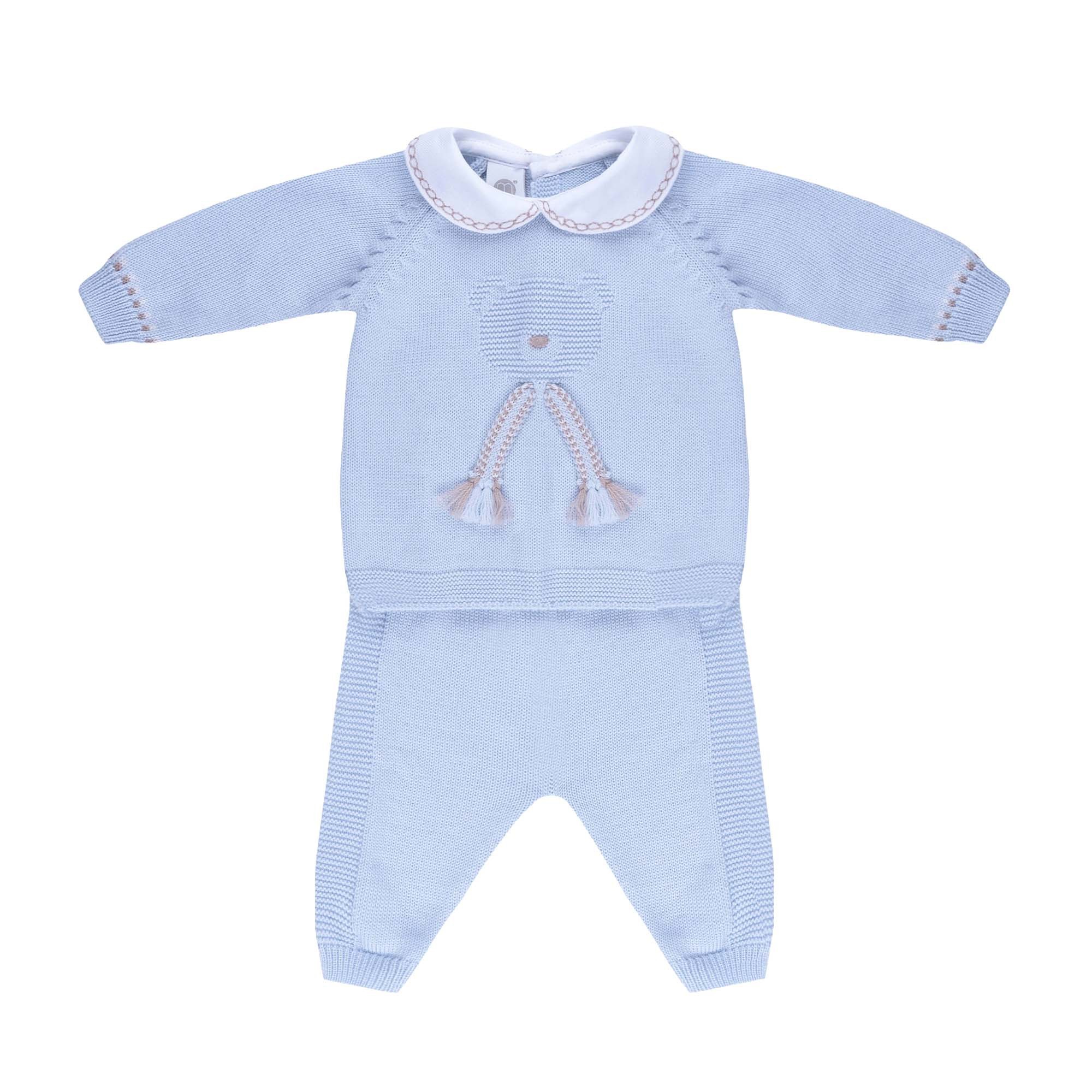 MARLU' Set 2 pezzi celeste orsetto neonato