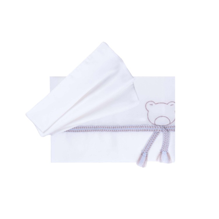 MARLU' Set lenzuolino bianco orsetto neonato