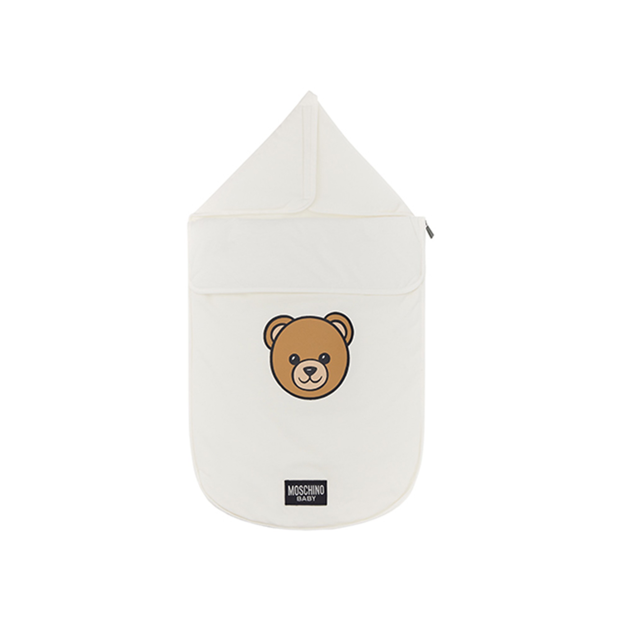 MOSCHINO Sacco nanna bianco con logo Bear neonati