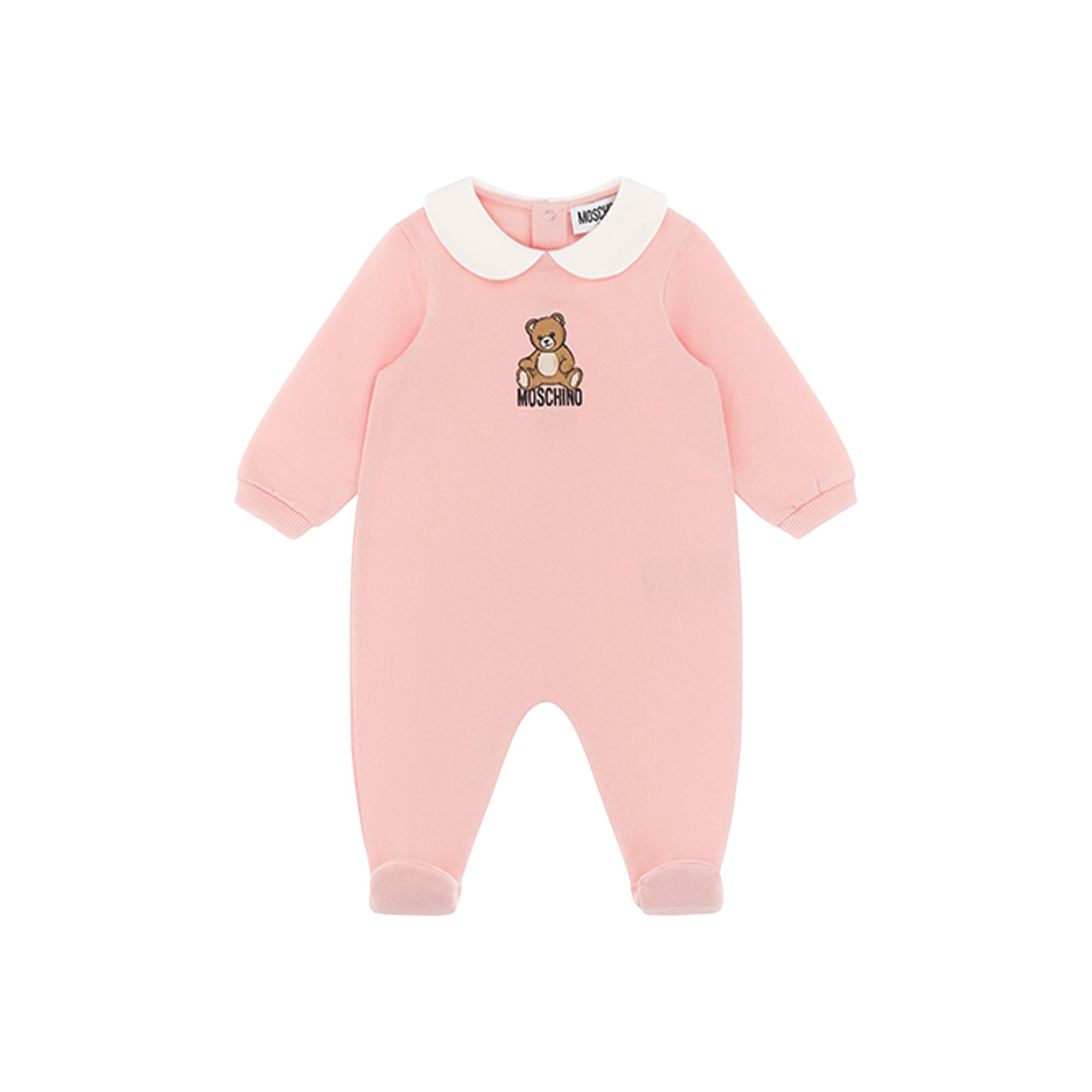 MOSCHINO Tutina rosa con logo e Bear neonata
