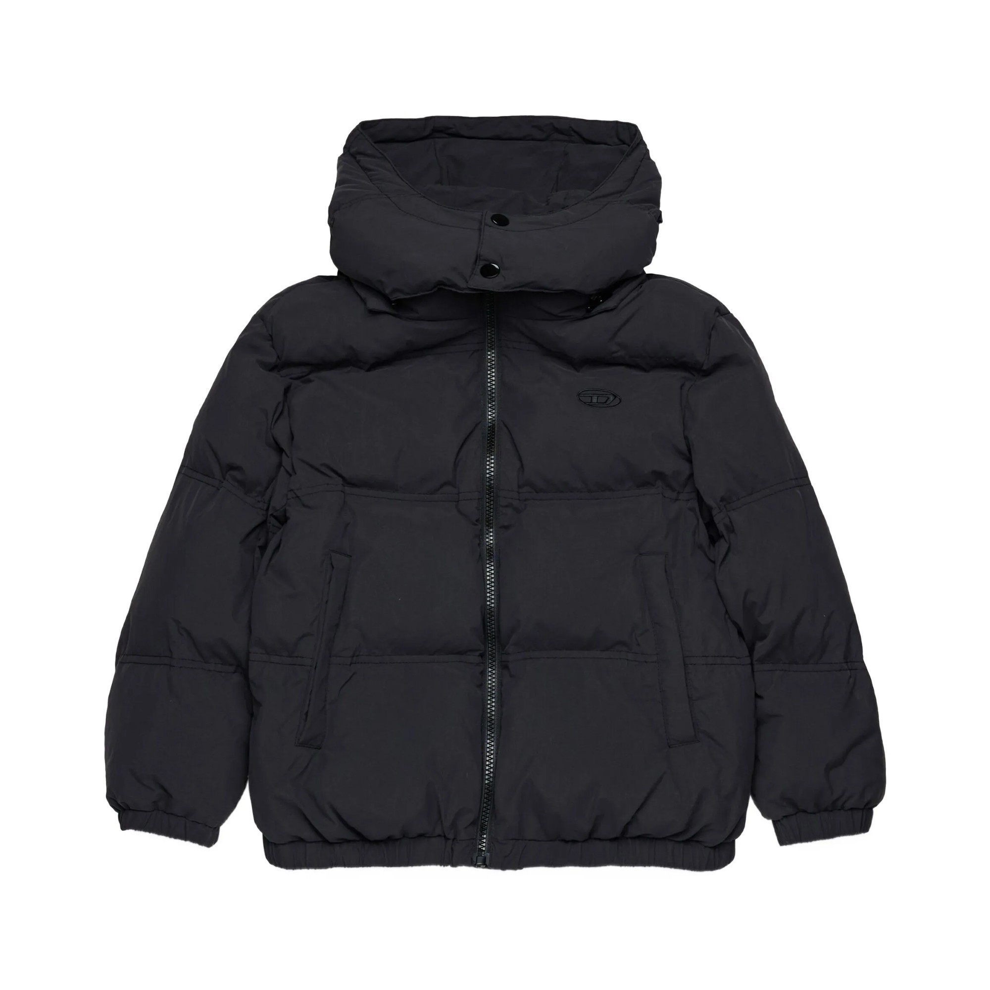 DIESEL Giubbotto nero con cappuccio bambini