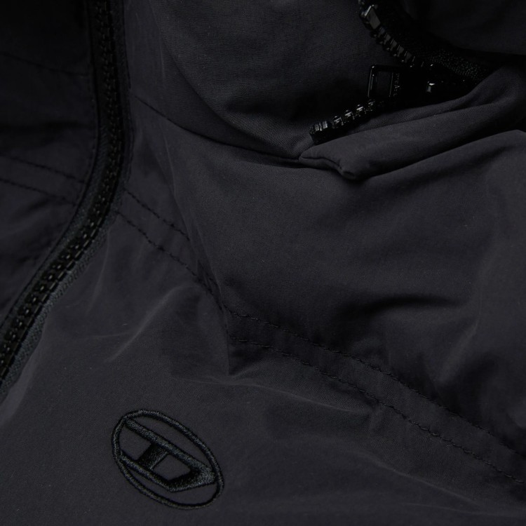 DIESEL Giubbotto nero con cappuccio bambini