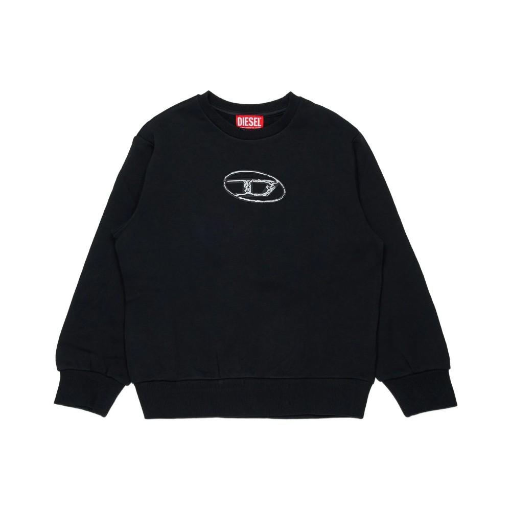 DIESEL Felpa nera logo...