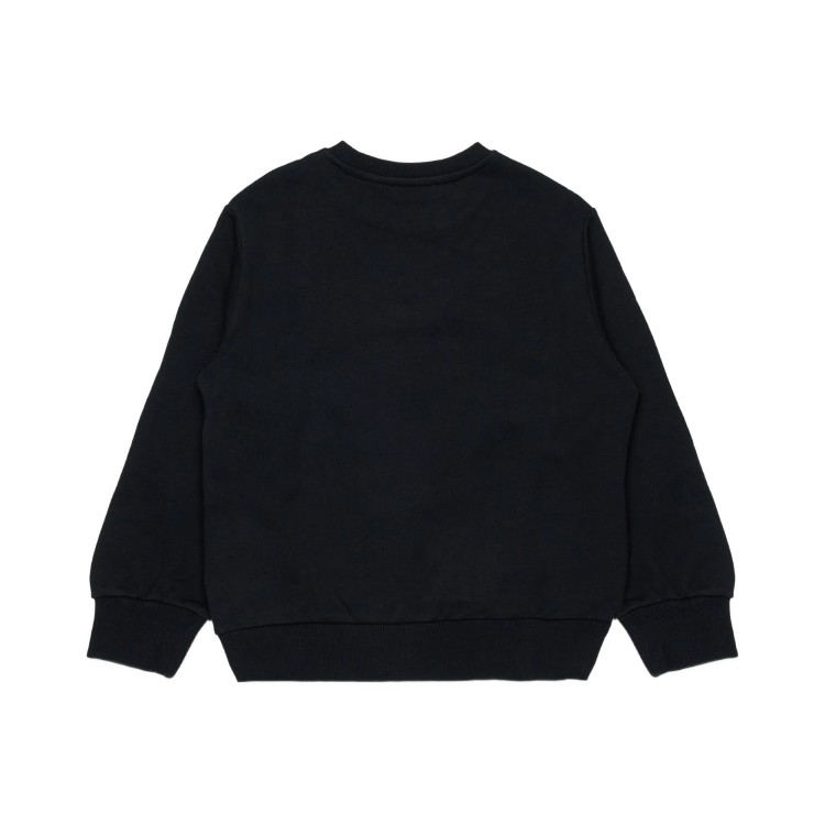 DIESEL Felpa nera logo effetto metallo bambini