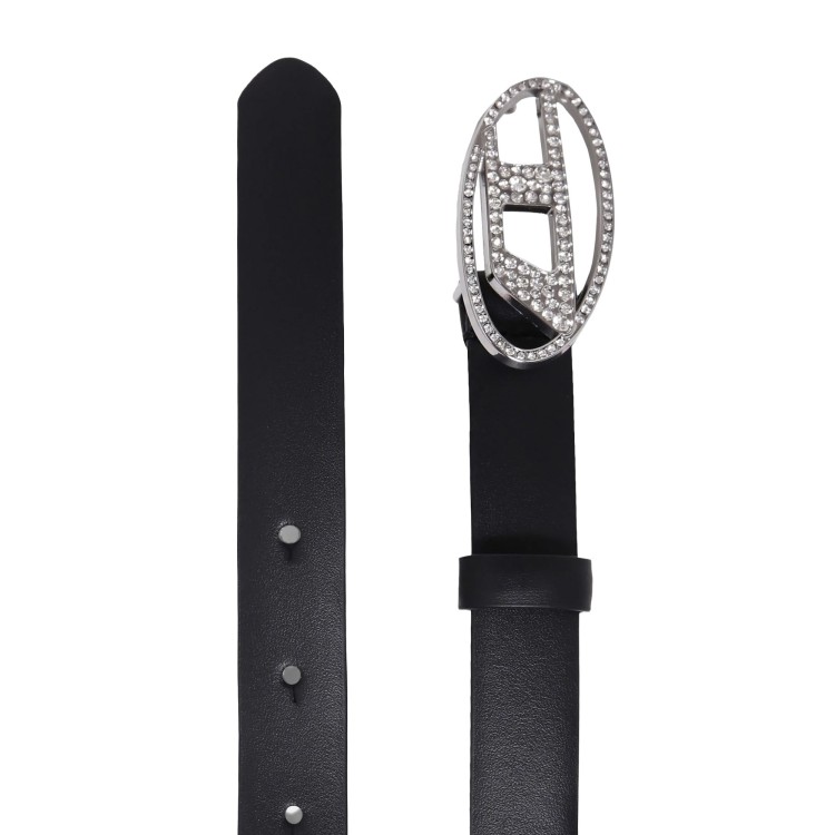DIESEL Cintura nera con logo strass bambina