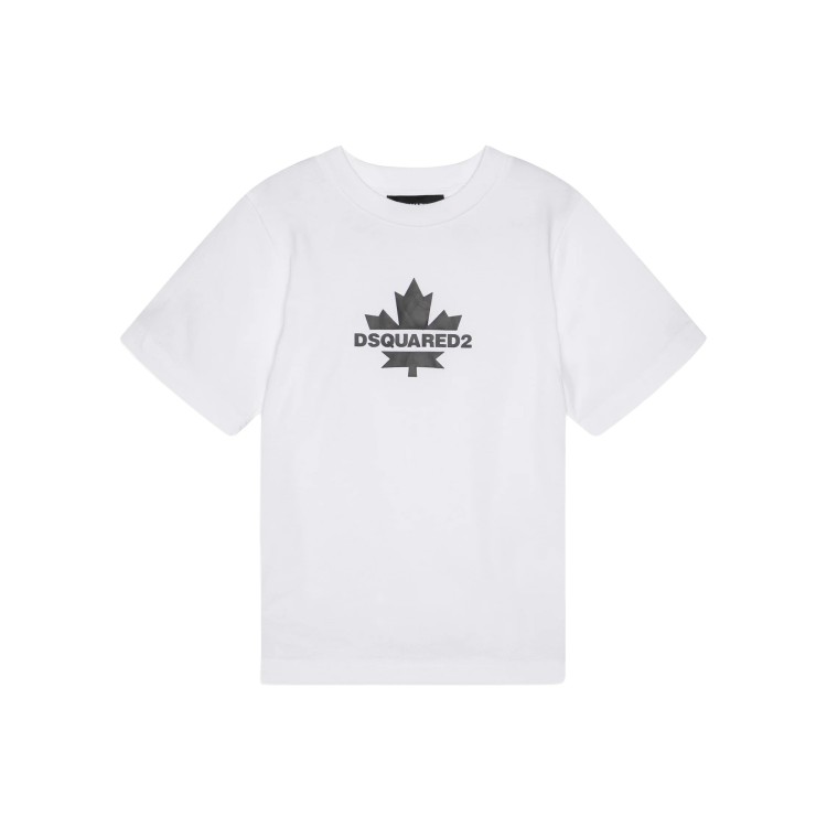 DSQUARED T-shirt bianca con logo bambino