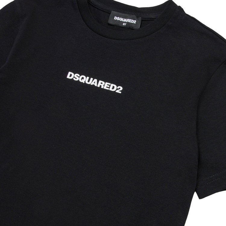 DSQUARED T-shirt nera con logo bambino