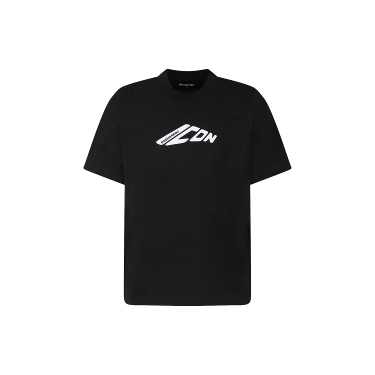 DSQUARED T-shirt nera con logo ICON bambini