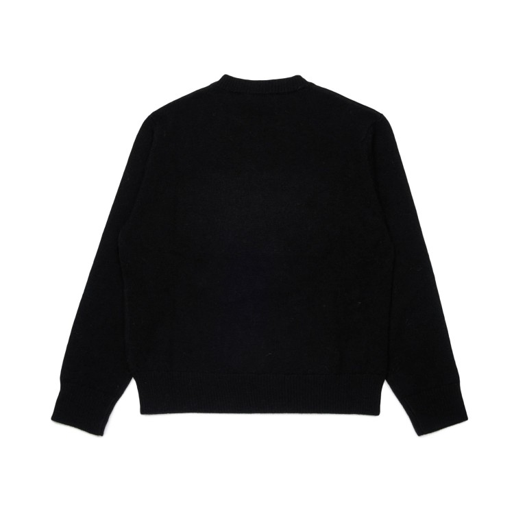 DSQUARED Maglia nera con logo lana merino bambino