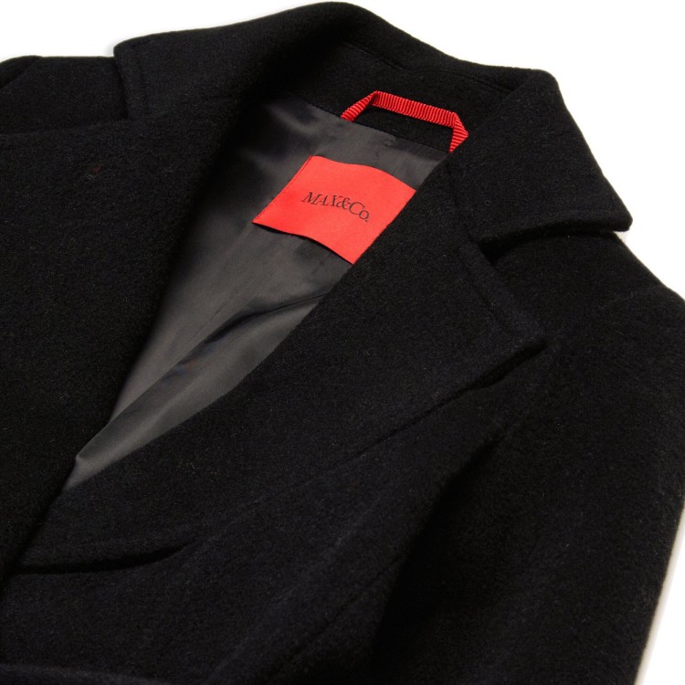 MAX&CO Cappotto monopetto con cintura nero bambina