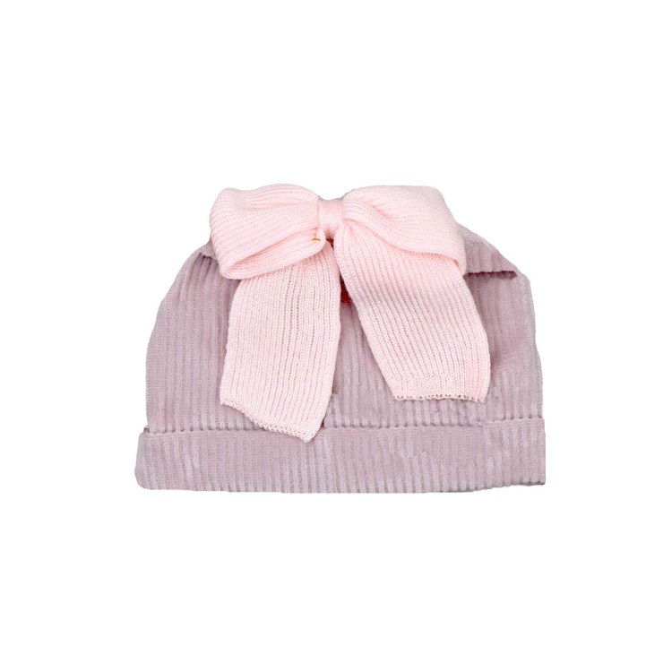MARLU' Cappellino marsala con fiocco neonata