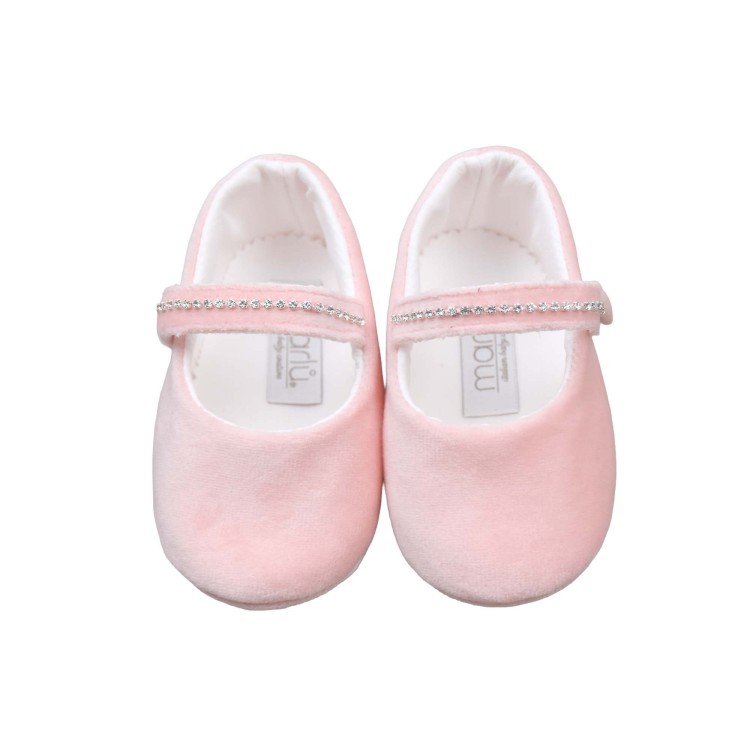 MARLU' Scarpine rosa con strass neonata