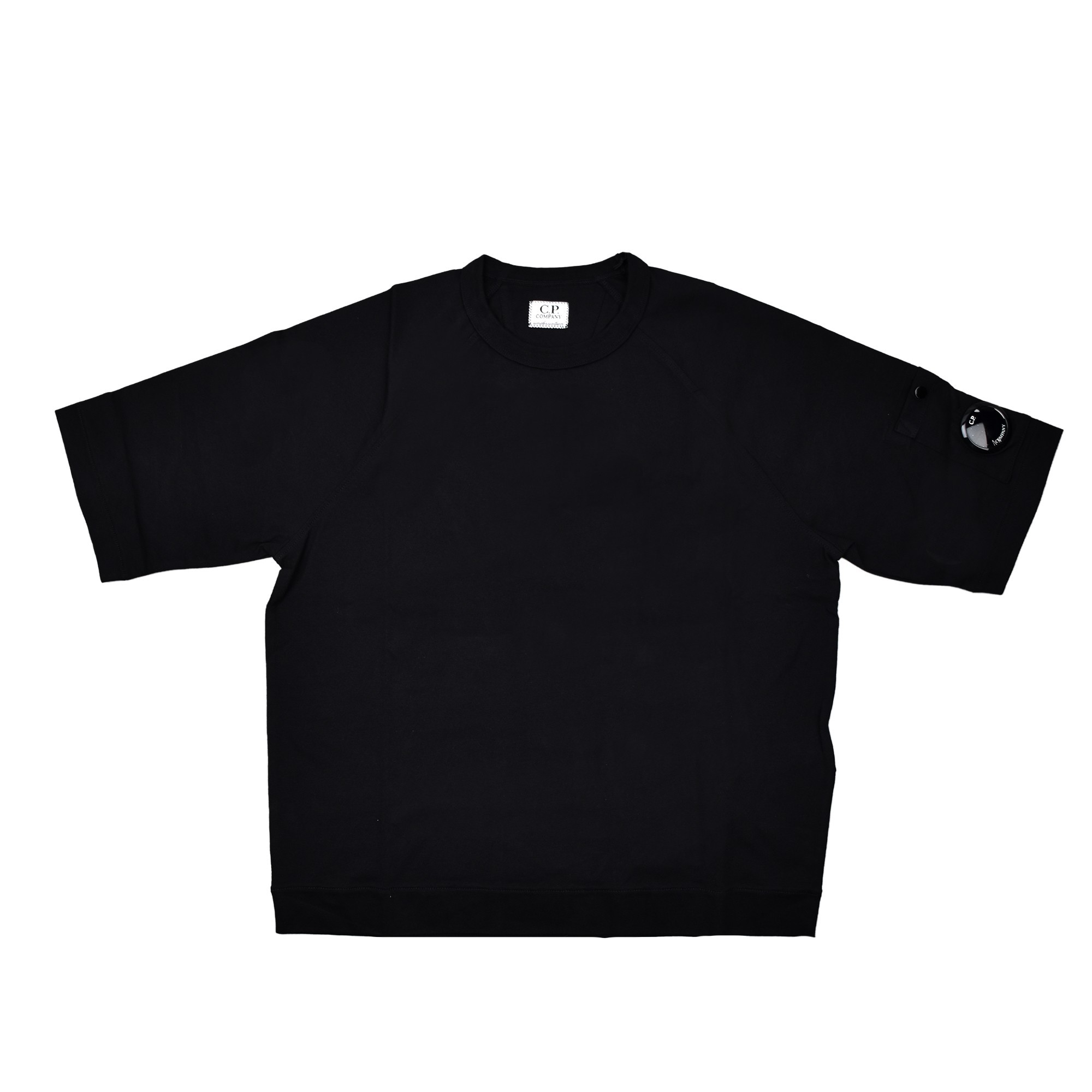 C.P. COMPANY Maxi t-shirt nera Lens bambini