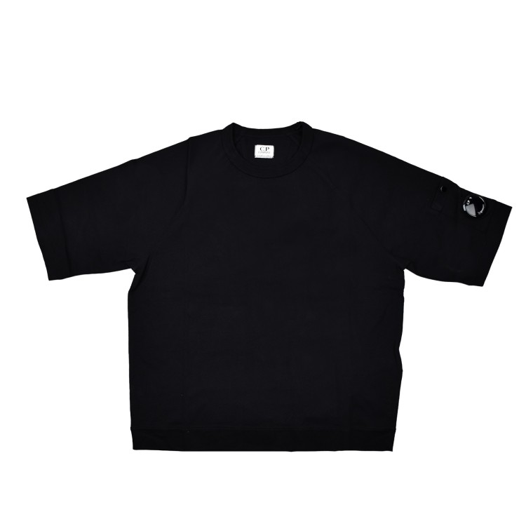C.P. COMPANY Maxi t-shirt nera Lens bambini