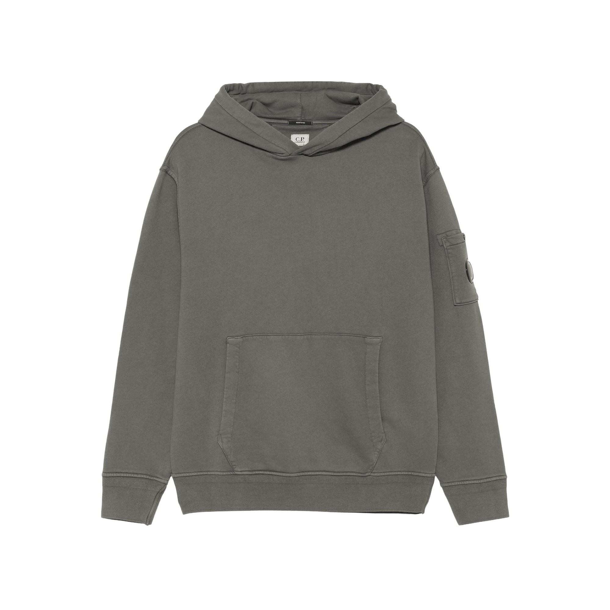 C.P. COMPANY Felpa grigio scuro Lens con cappuccio bambini